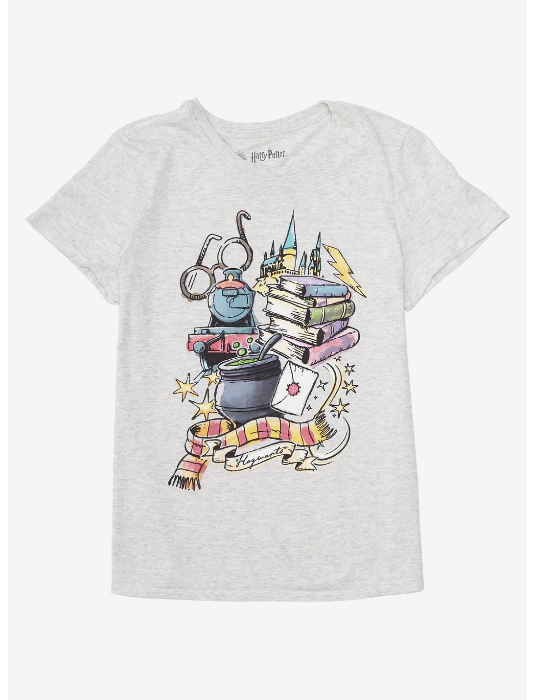 Harry Potter Watercolor Icons Girls T-Shirt, MULTI, hi-res