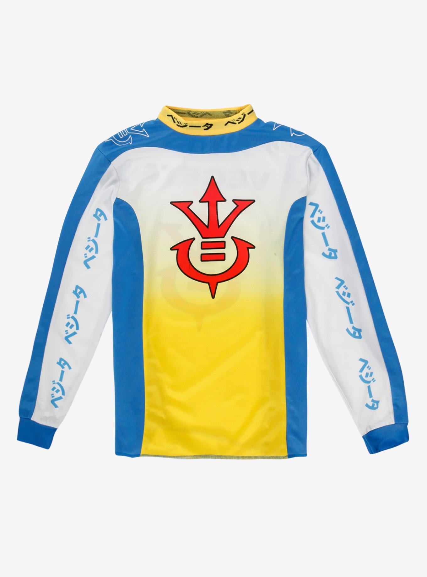 Dragon Ball Z Vegeta Katakana Motocross Jersey - BoxLunch Exclusive, WHITE, hi-res