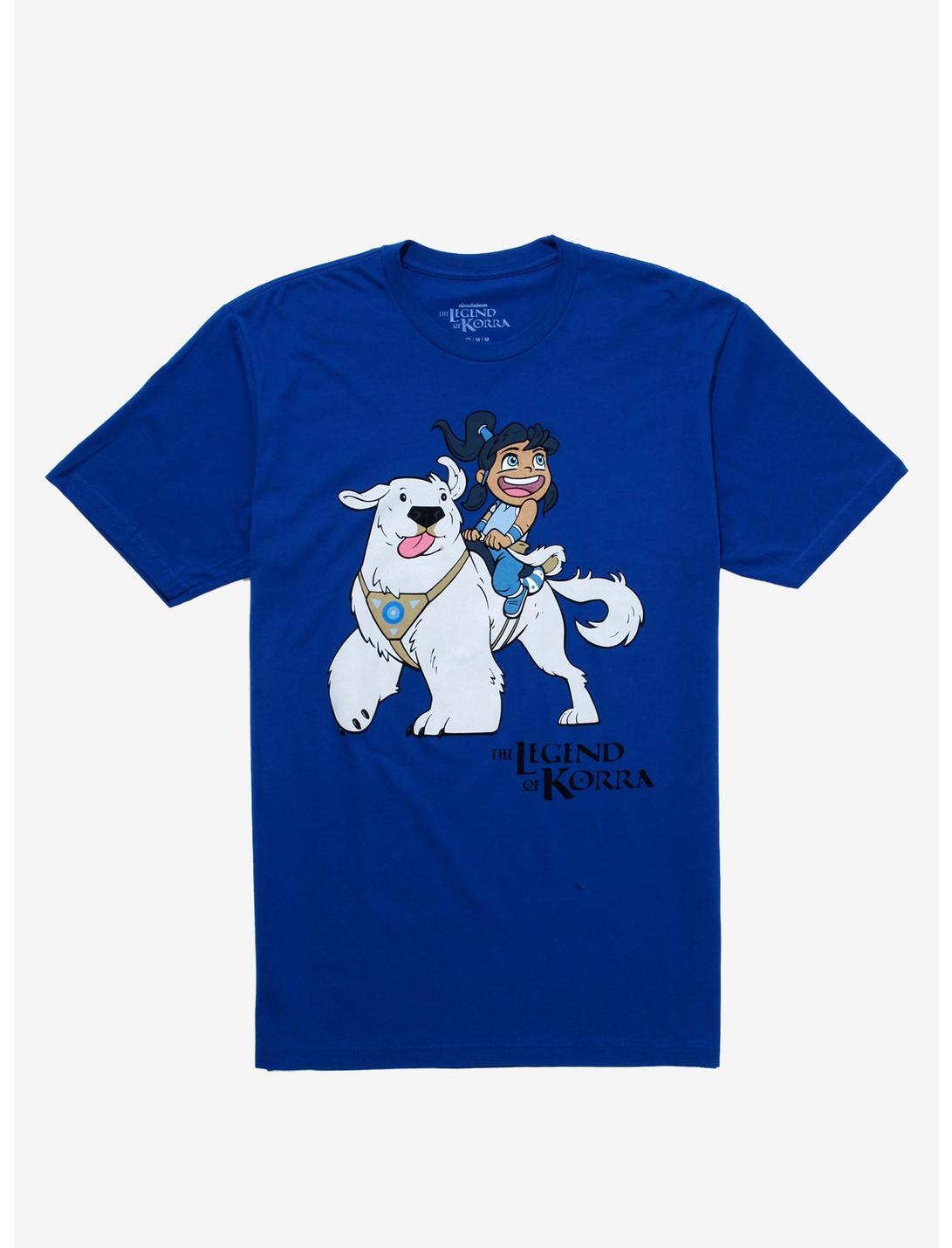 The Legend of Korra Korra and Naga Chibi T-Shirt - BoxLunch Exclusive, BLUE, hi-res