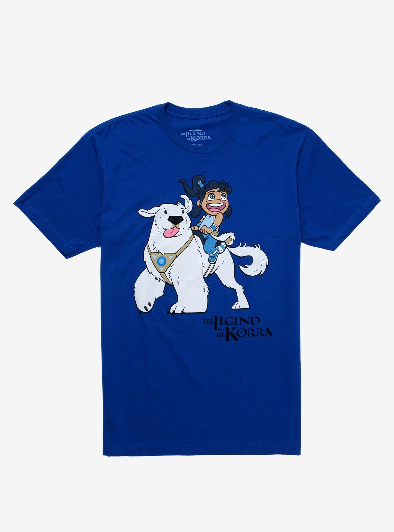 The Legend of Korra Korra and Naga Chibi T-Shirt - BoxLunch Exclusive, BLUE, hi-res