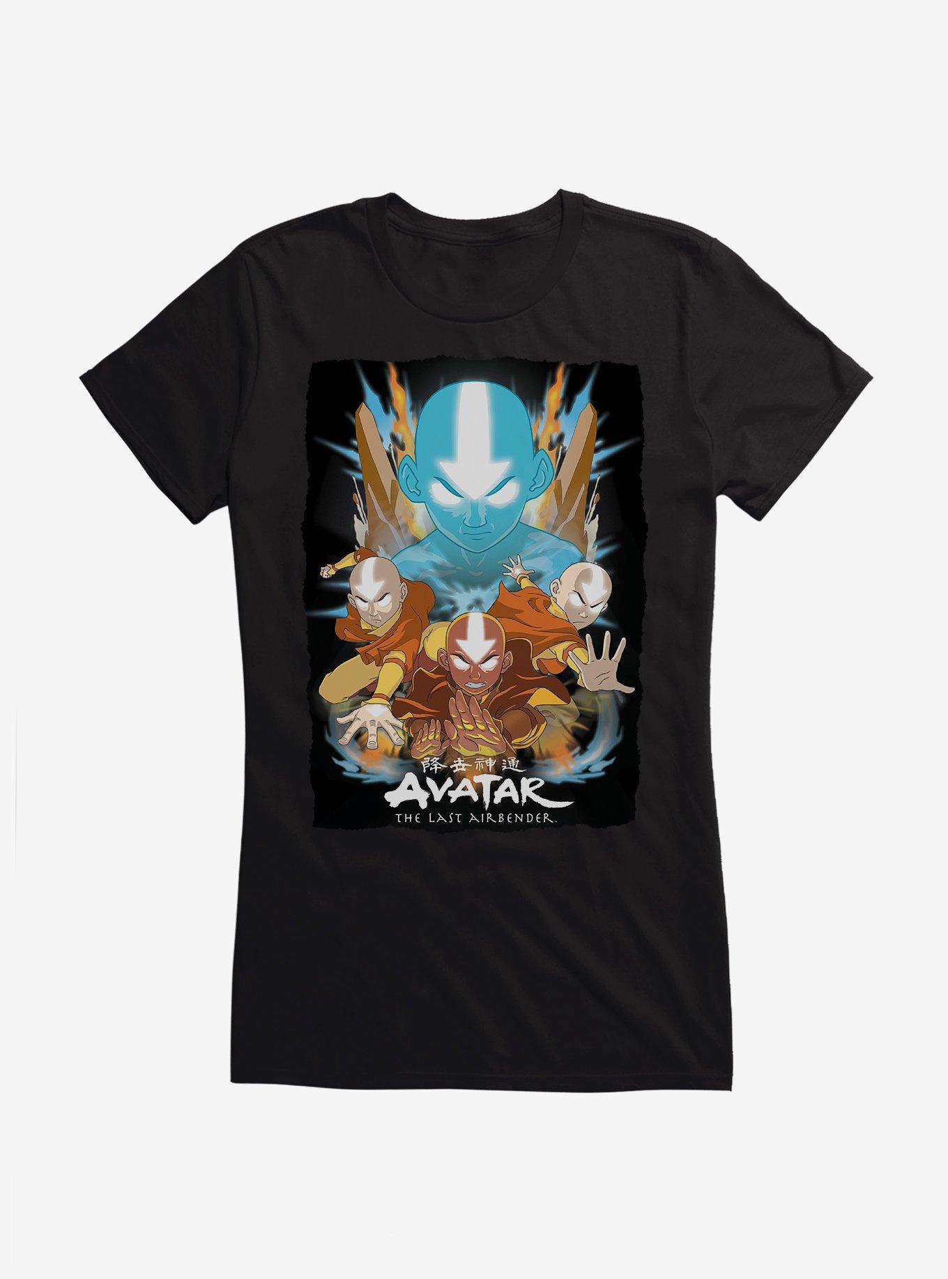 Avatar: The Last Airbender Aang Master Of All Elements Girls T-Shirt, BLACK, hi-res