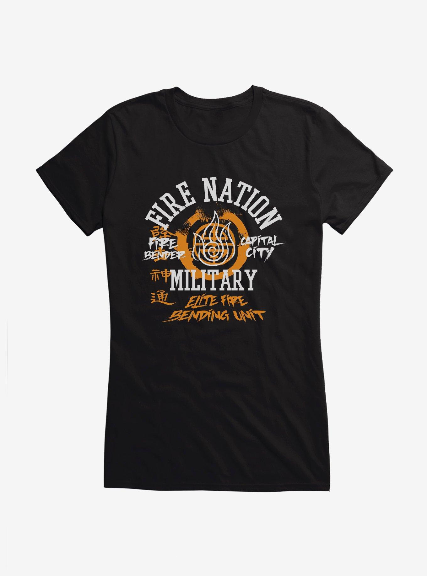 Avatar: The Last Airbender Fire Nation Capital City Military Girls T-Shirt, BLACK, hi-res