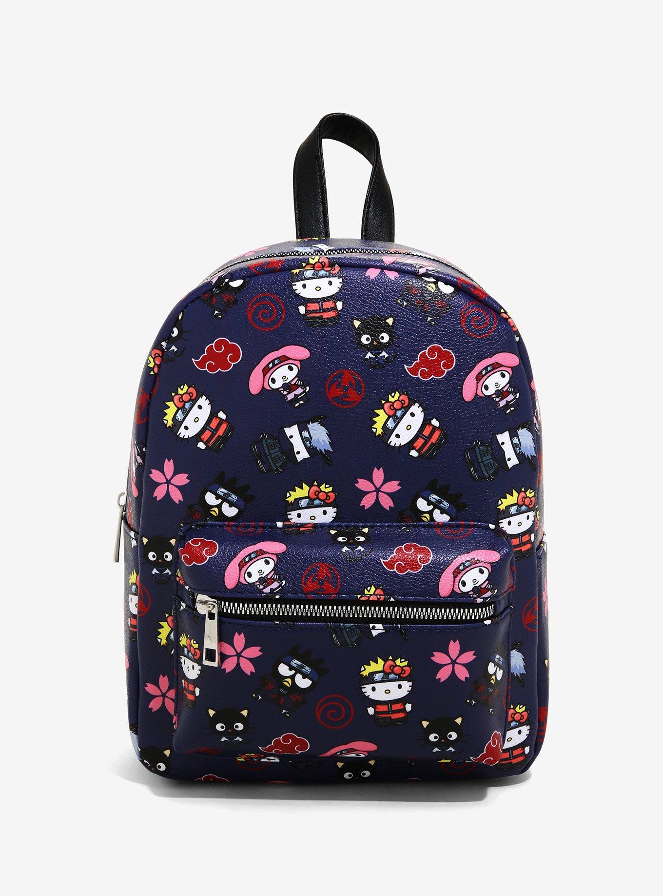 Naruto Tokidoki Shippuden Allover Backpack - Sakura, Kakashi, and Sasuke  Bag - Tokidoki Shippuden Knapsack for All (Black)