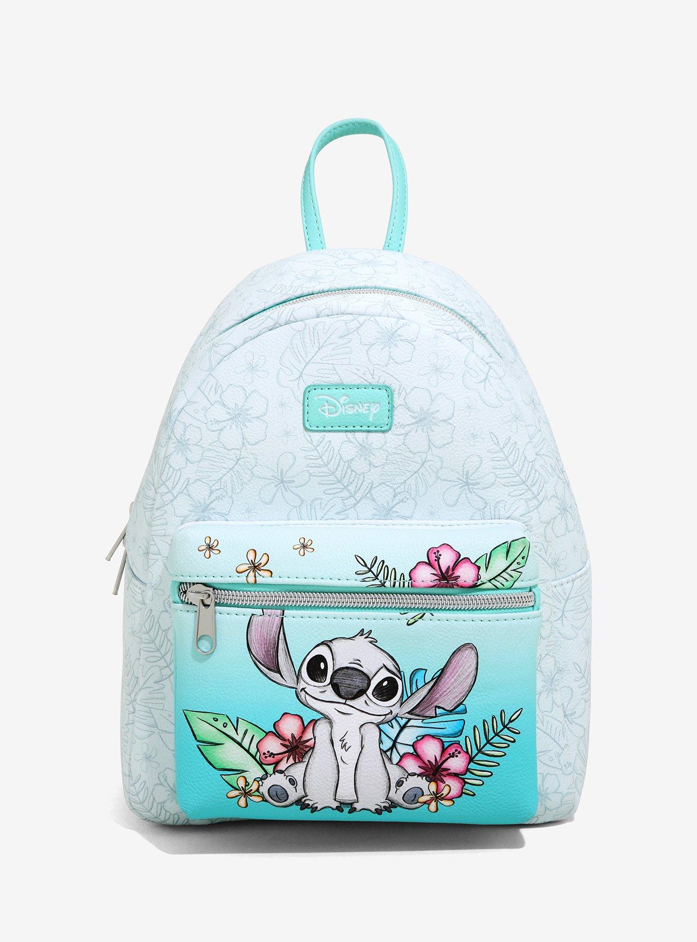Disney Bundle Stitch School Supplies Bundle Lilo and Stitch School Bag Set  - 4 Pc Stitch Backpack for Girls with Monster Stickers, Hibiscus Stampers