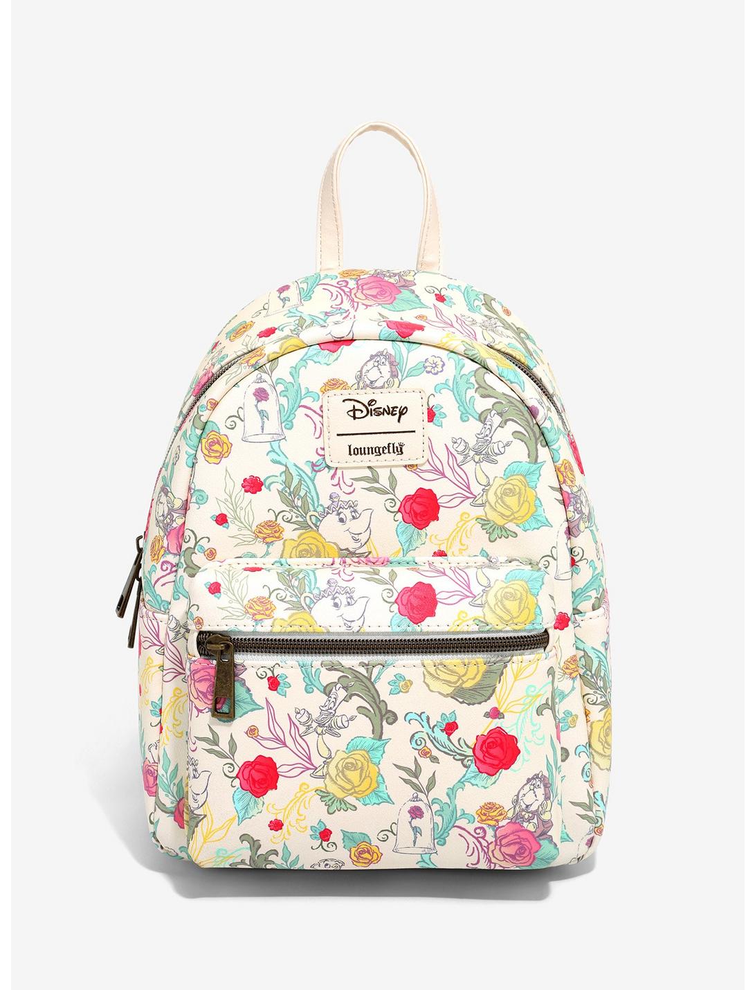 Loungefly Disney Beauty And The Beast Floral Character Mini Backpack, , hi-res