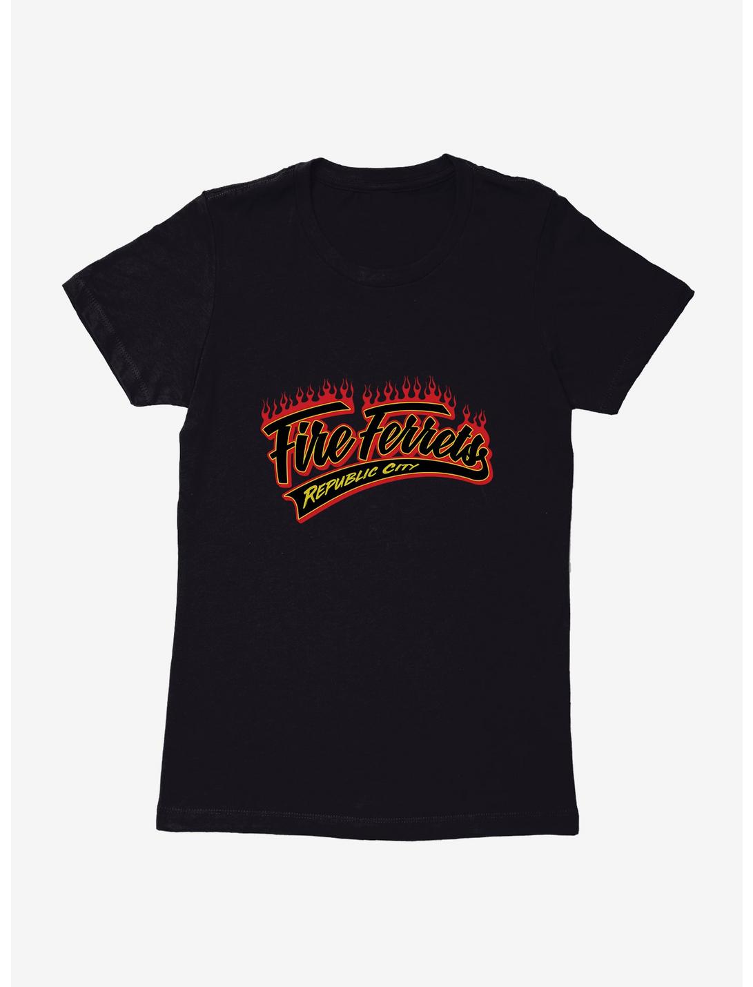 The Legend Of Korra Fire Ferrets Script Womens T-Shirt, BLACK, hi-res