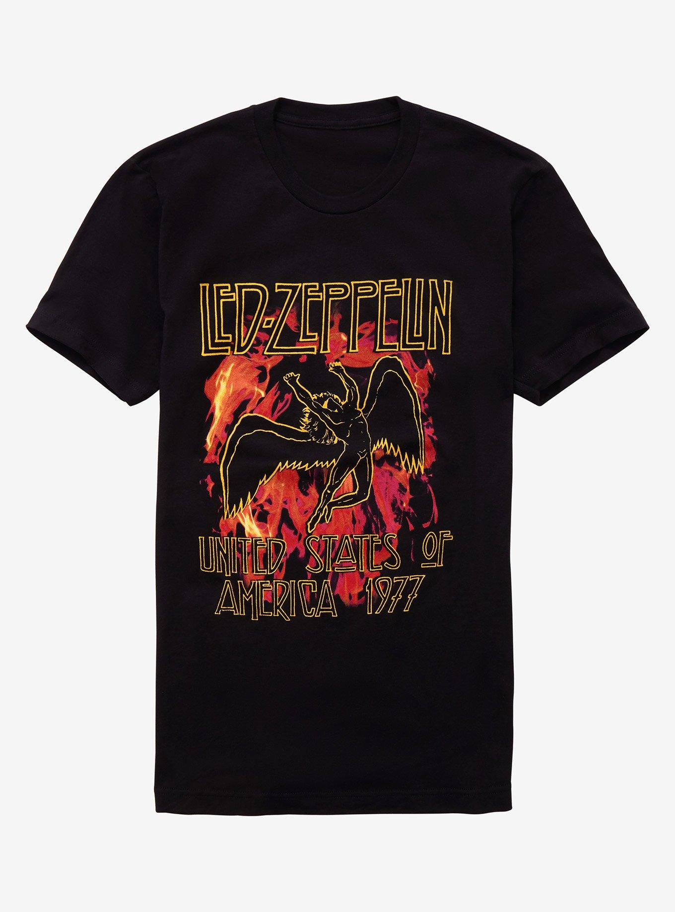 Led Zeppelin Icarus Flames 1977 T-Shirt, CHARCOAL, hi-res