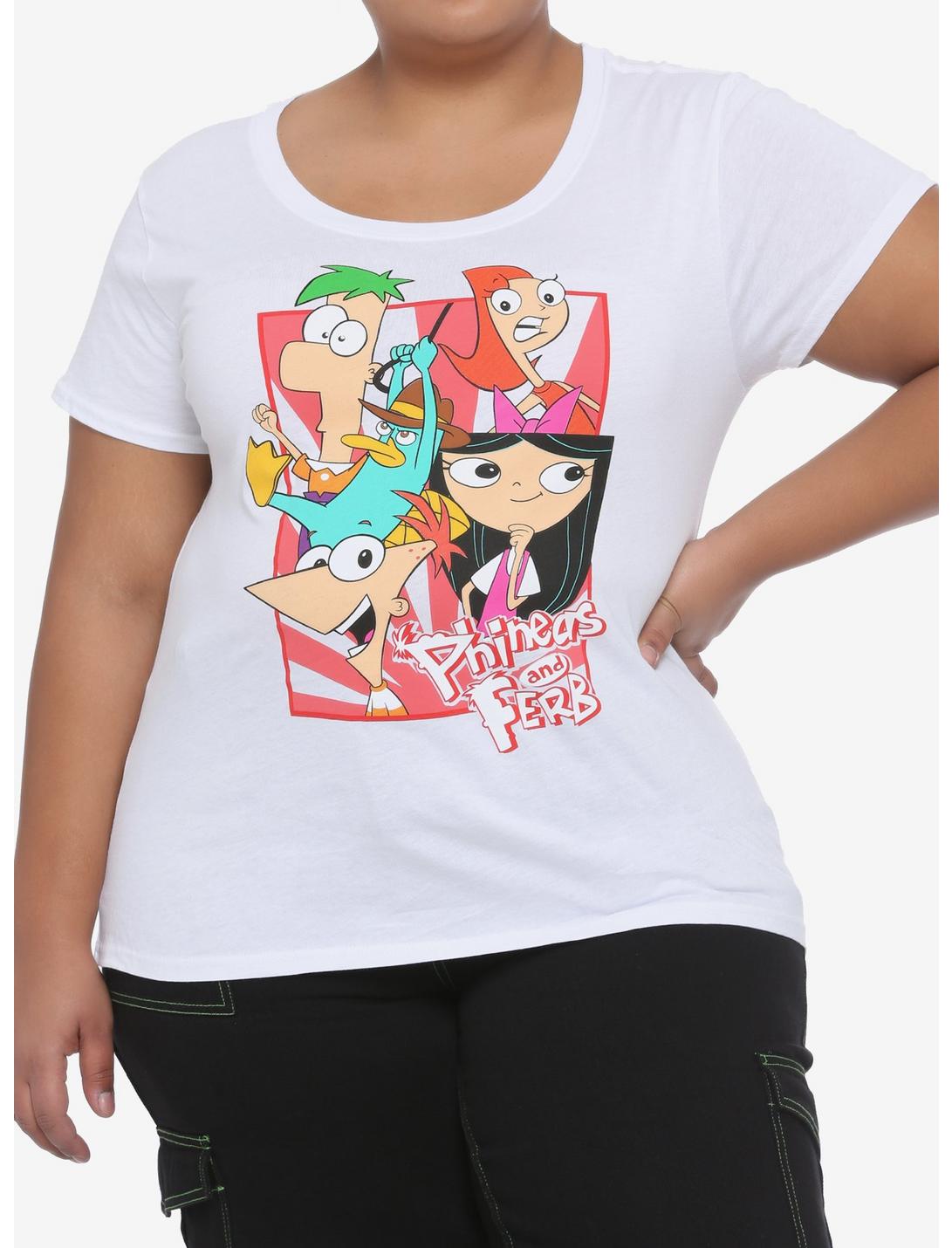 Disney Phineas And Ferb Group Girls T-Shirt Plus Size, MULTI, hi-res