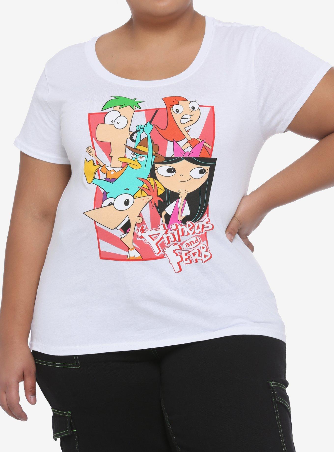 Disney Phineas And Ferb Group Girls T-Shirt Plus Size, MULTI, hi-res