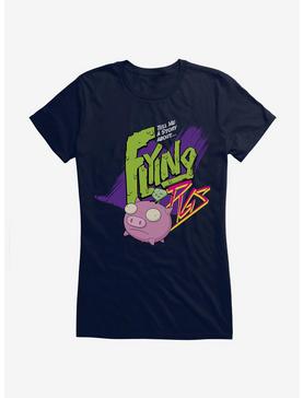 Invader Zim Gir Flying Pigs Girls T-Shirt, NAVY, hi-res