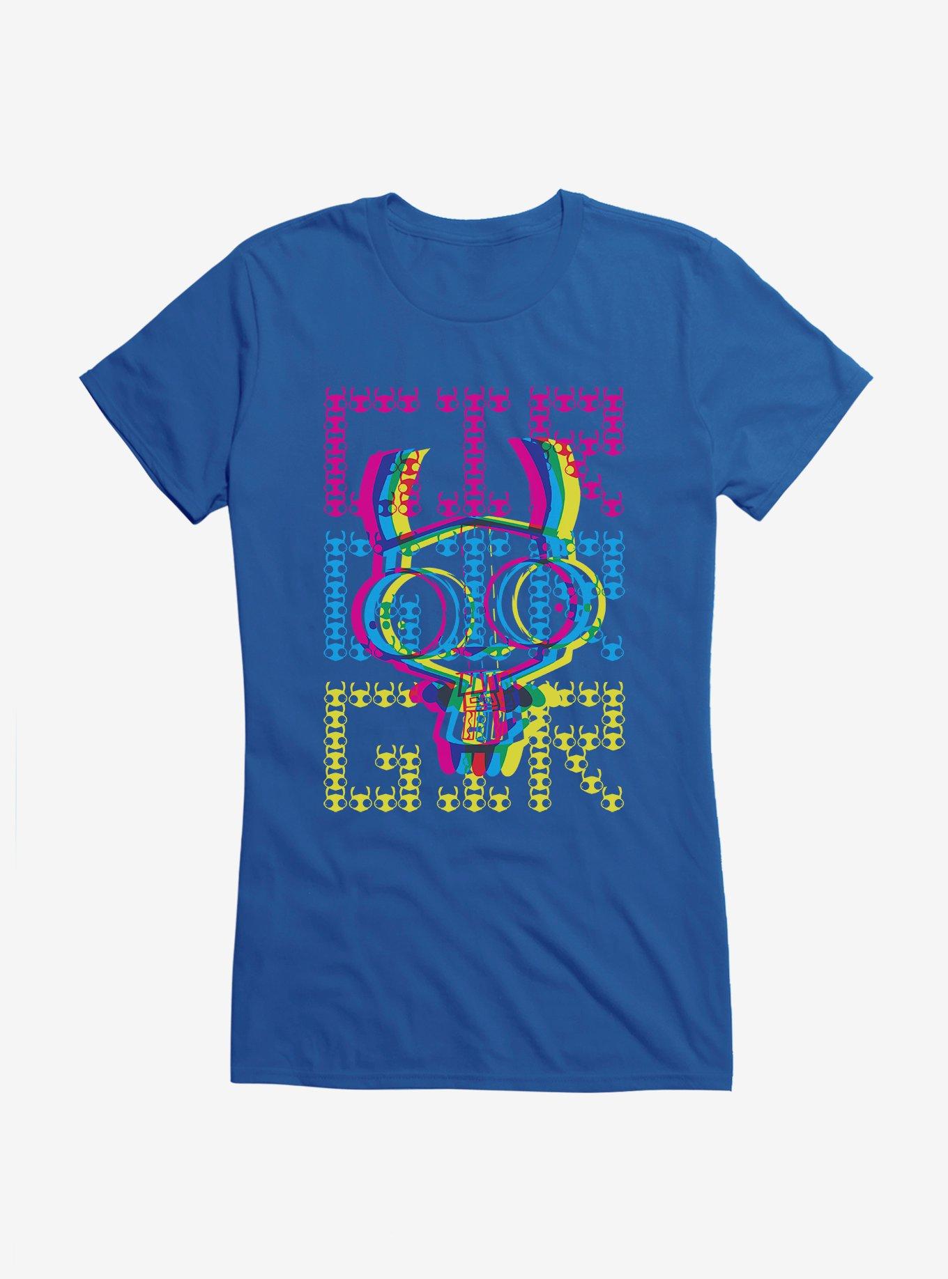 Invader Zim Gir Neon Stack Girls T-Shirt, ROYAL, hi-res