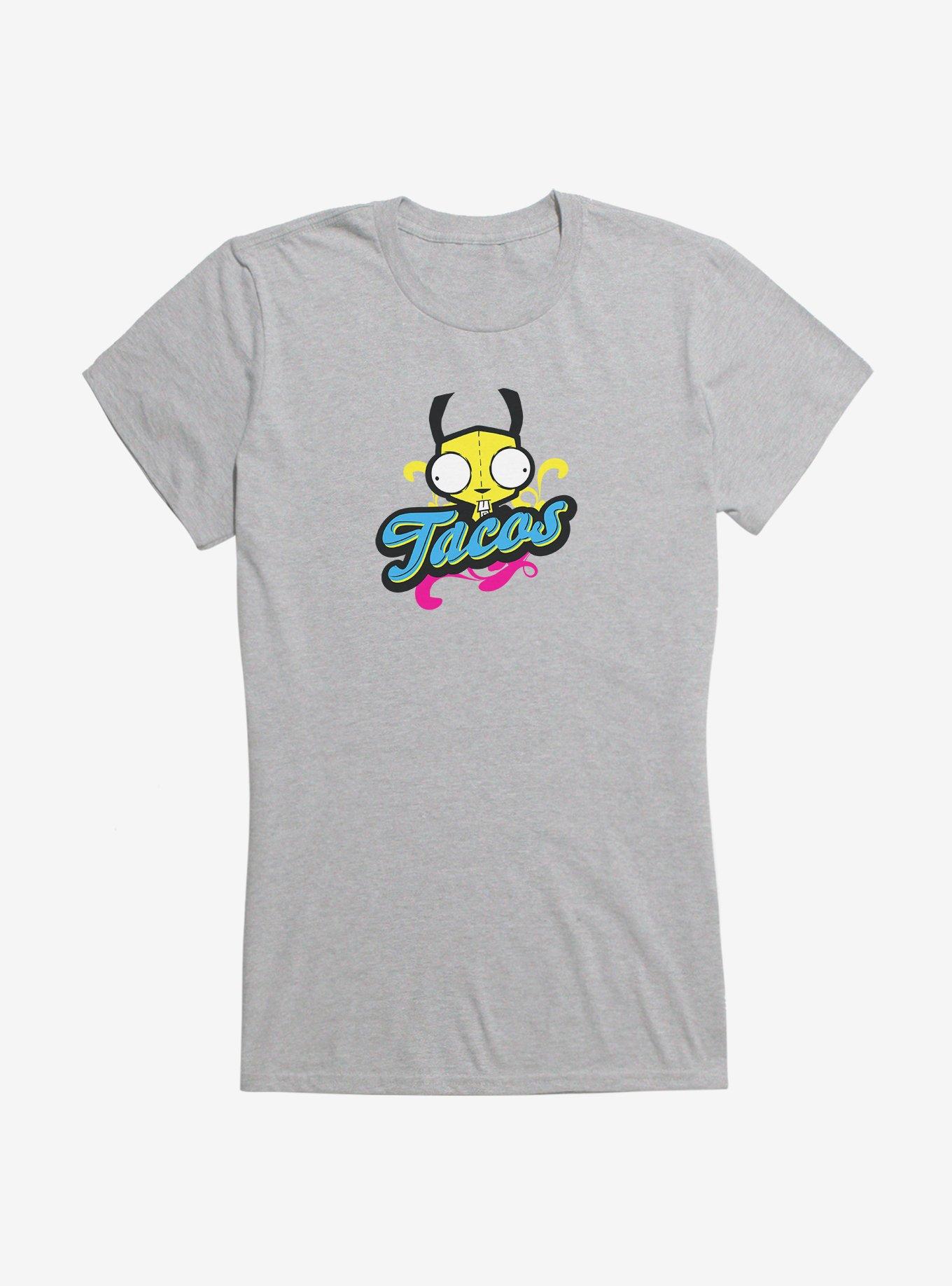Invader Zim Gir Neon Tacos Girls T-Shirt, HEATHER, hi-res
