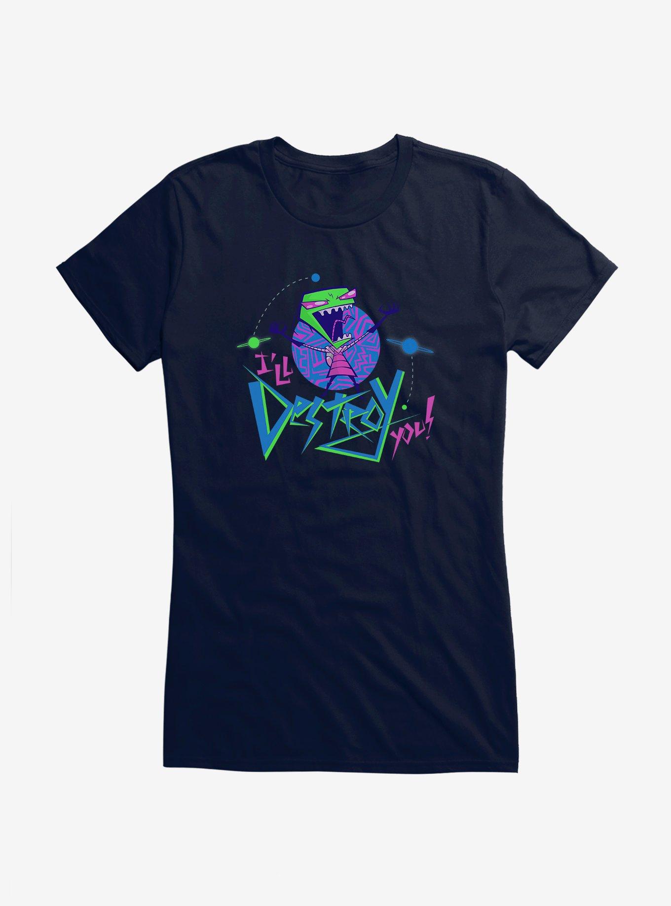 Invader Zim I'll Destroy You Girls T-Shirt, NAVY, hi-res