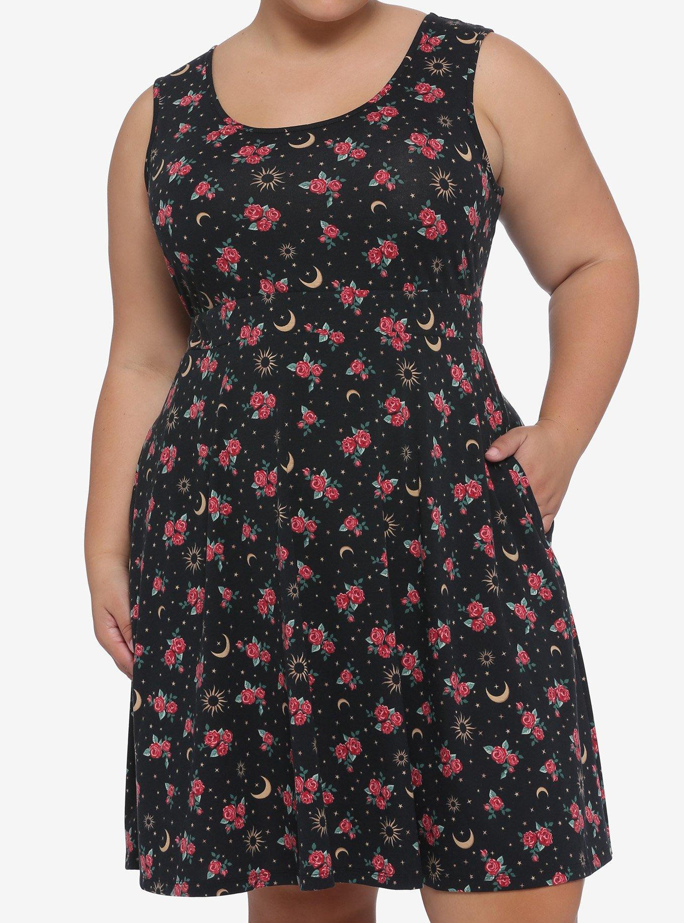 Roses & Celestial Bodies Strappy Back Dress Plus Size