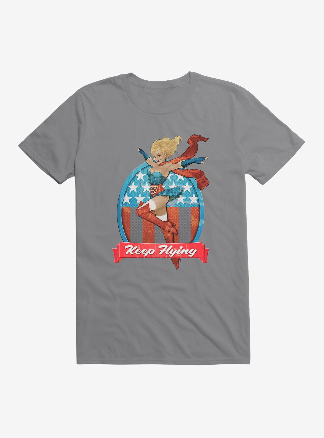 DC Comics Bombshells Supergirl Keep Flying T-Shirt, STORM GREY, hi-res