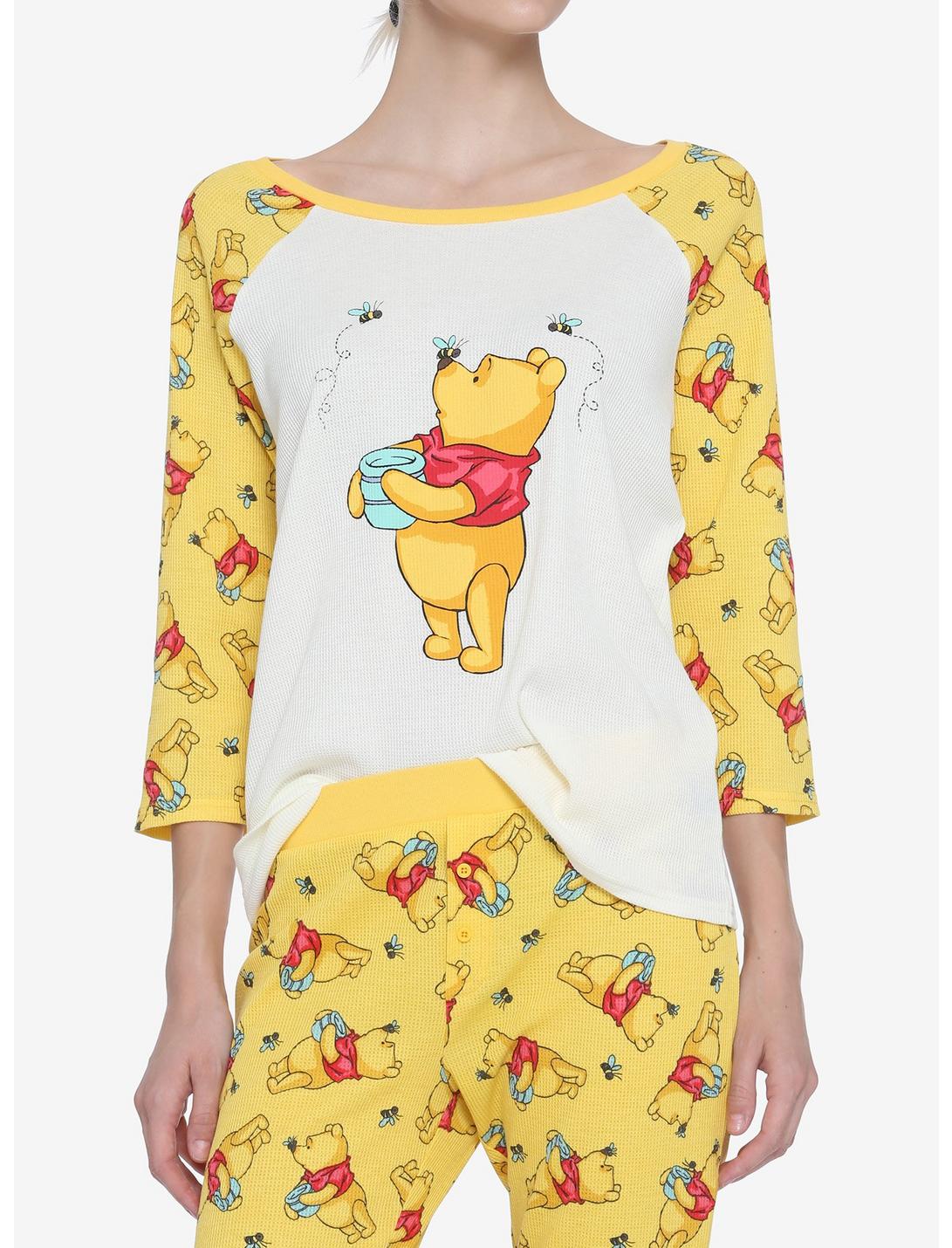 Disney Winnie The Pooh Girls Thermal Pajama Set, MULTI, hi-res