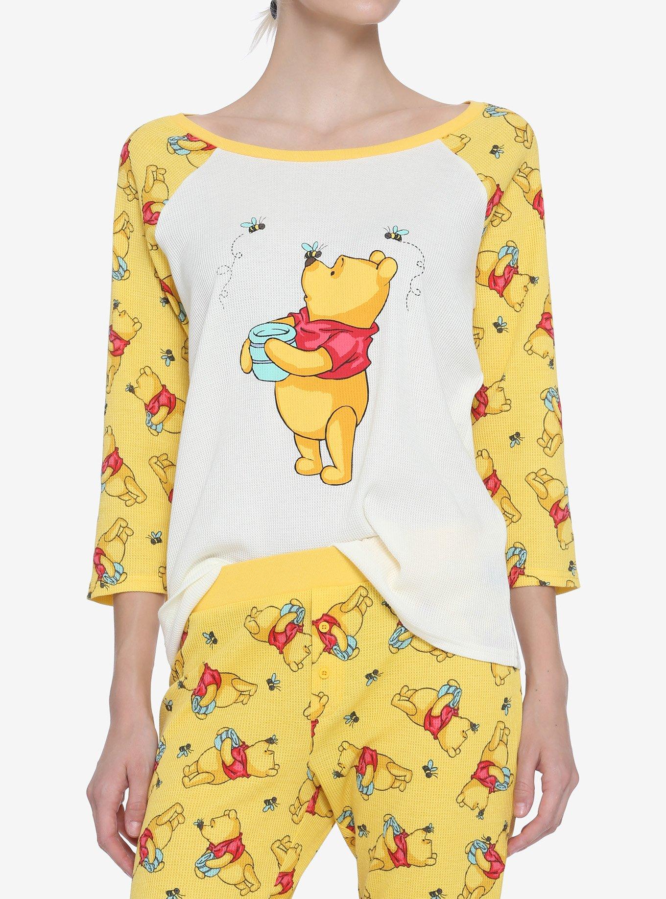 Disney Winnie The Pooh Girls Thermal Pajama Set, MULTI, hi-res