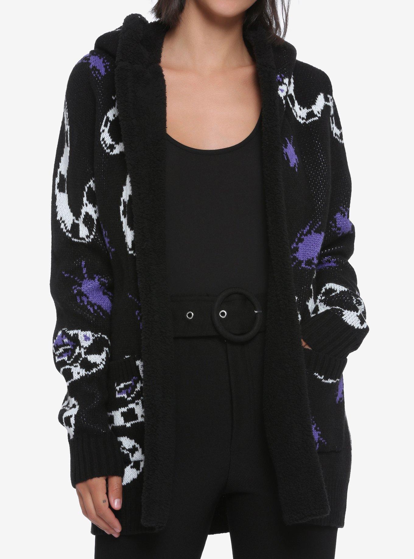 Beetlejuice Sandworm & Beetle Sherpa Girls Open Cardigan, MULTI, hi-res