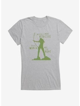 DC Comics Arrow Woman On A Hunt Girls T-Shirt, HEATHER, hi-res