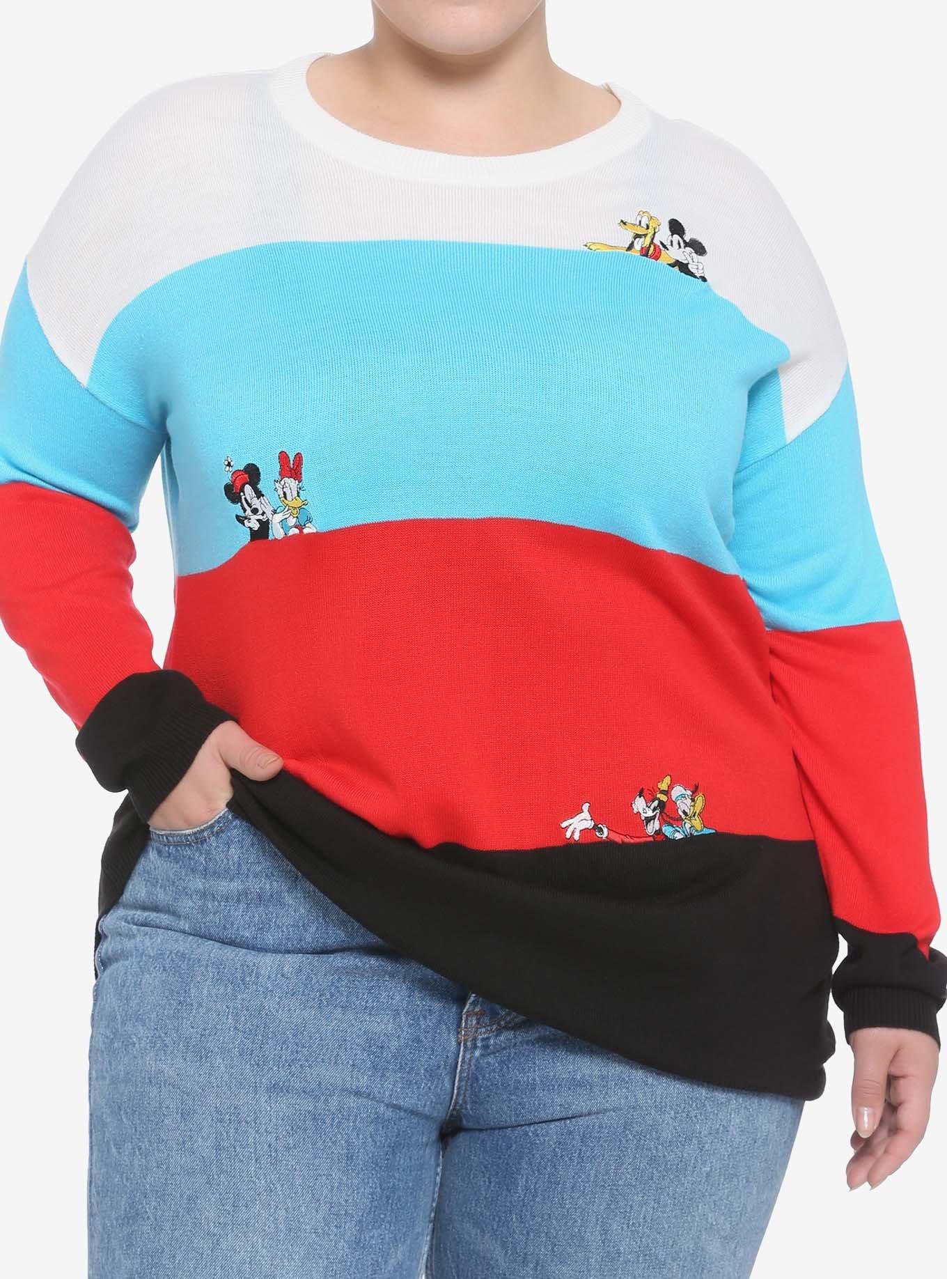 Disney The Sensational Six Embroidered Color-Block Girls Sweater Plus Size, MULTI, hi-res