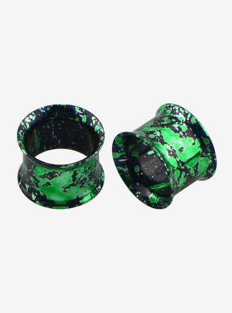 Steel Green Splatter Eyelet Plug 2 Pack | Hot Topic