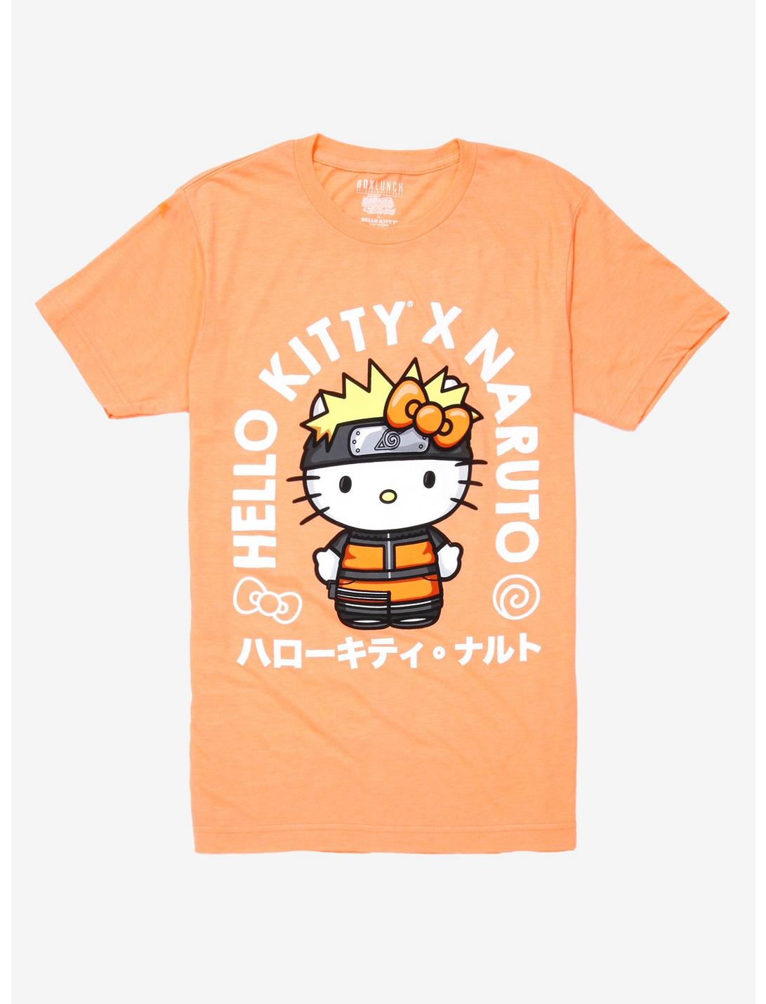Naruto Shippuden x Hello Kitty and Friends Hello Kitty as Naruto Women's T-Shirt - BoxLunch Exclusive, ORANGE, hi-res