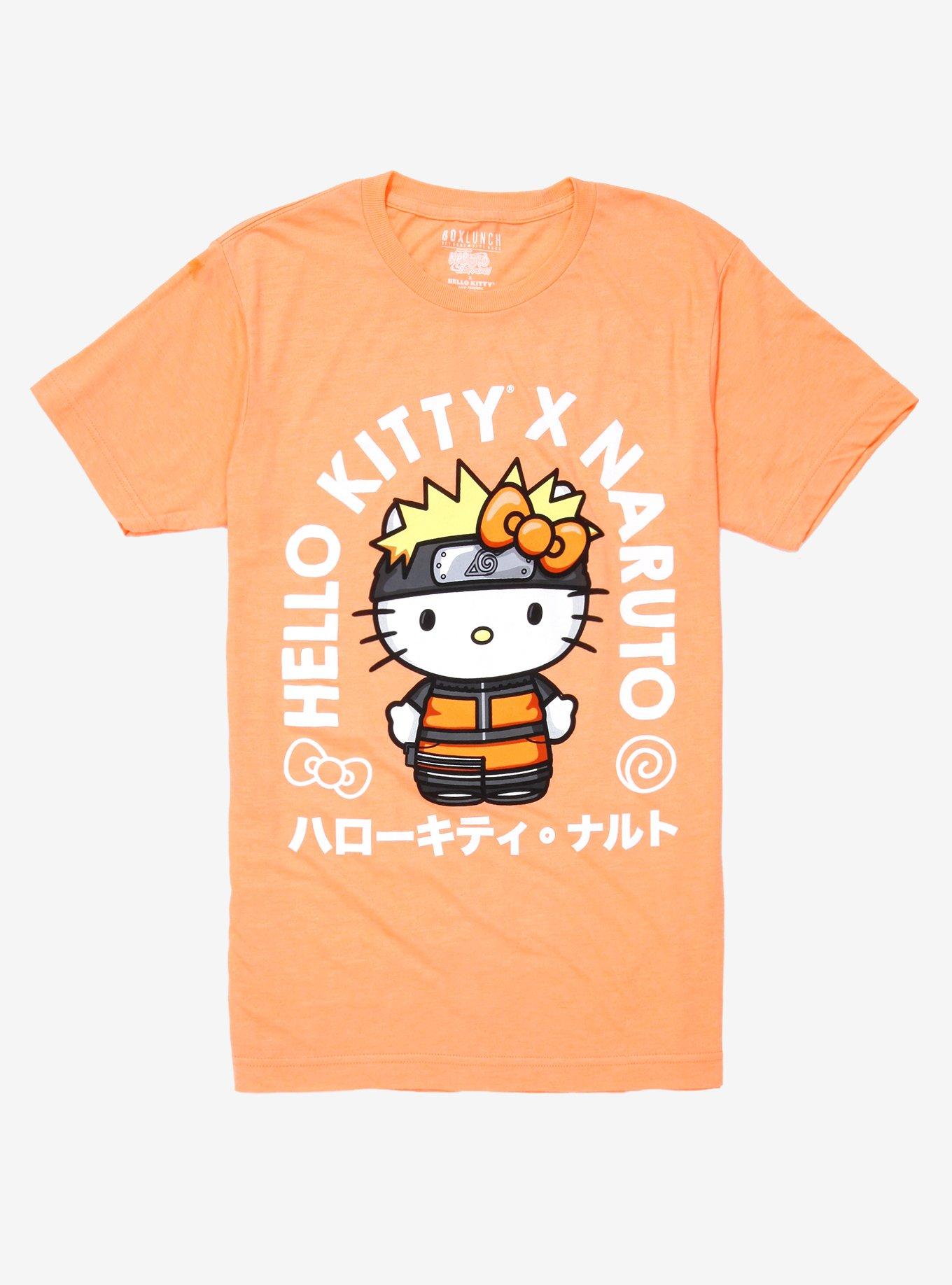 Naruto Shippuden x Hello Kitty and Friends Hello Kitty as Naruto Women's T-Shirt - BoxLunch Exclusive, ORANGE, hi-res