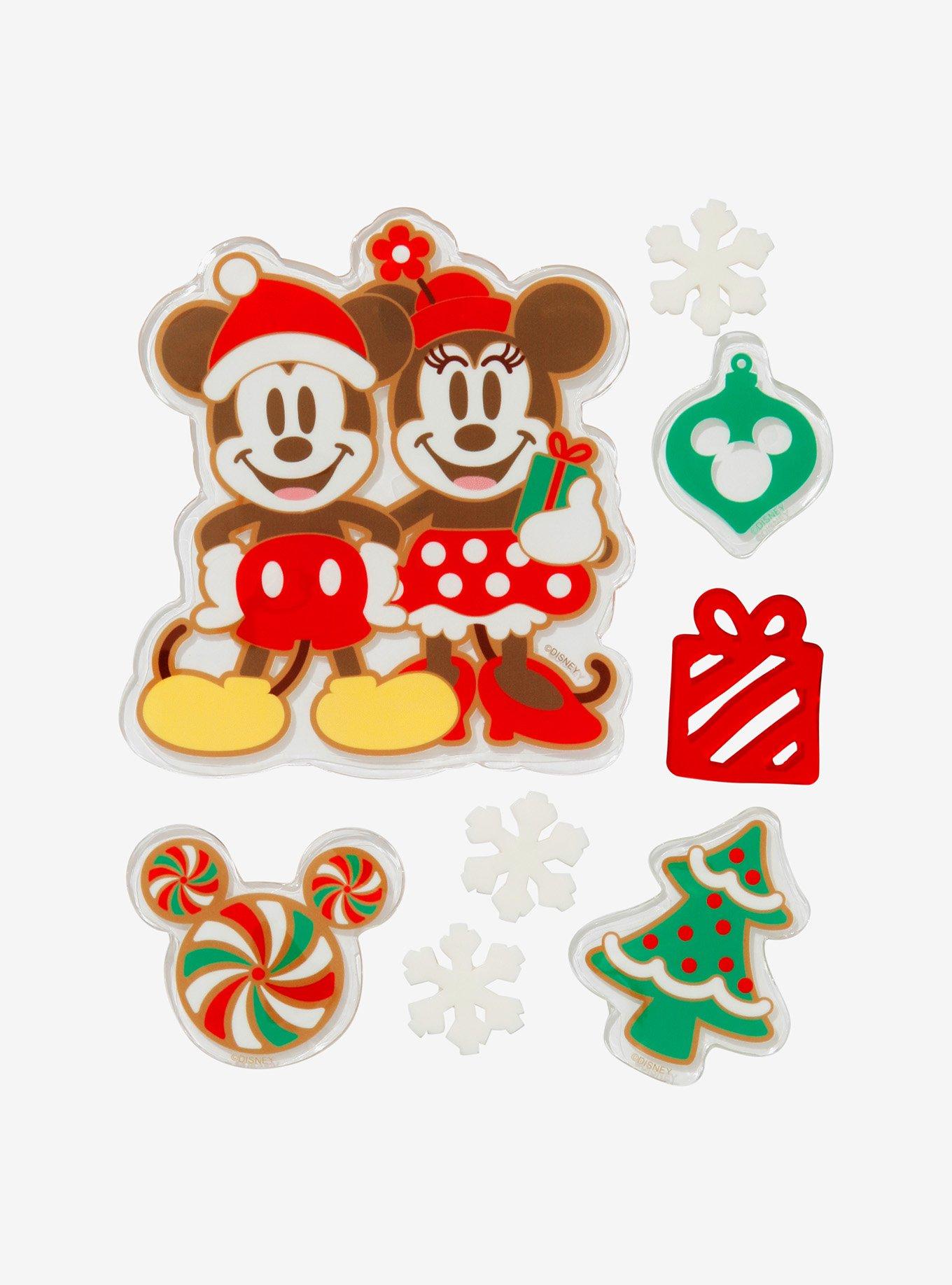 Disney Mickey Mouse Minnie Mouse Holiday Gel Window Cling Set, , hi-res