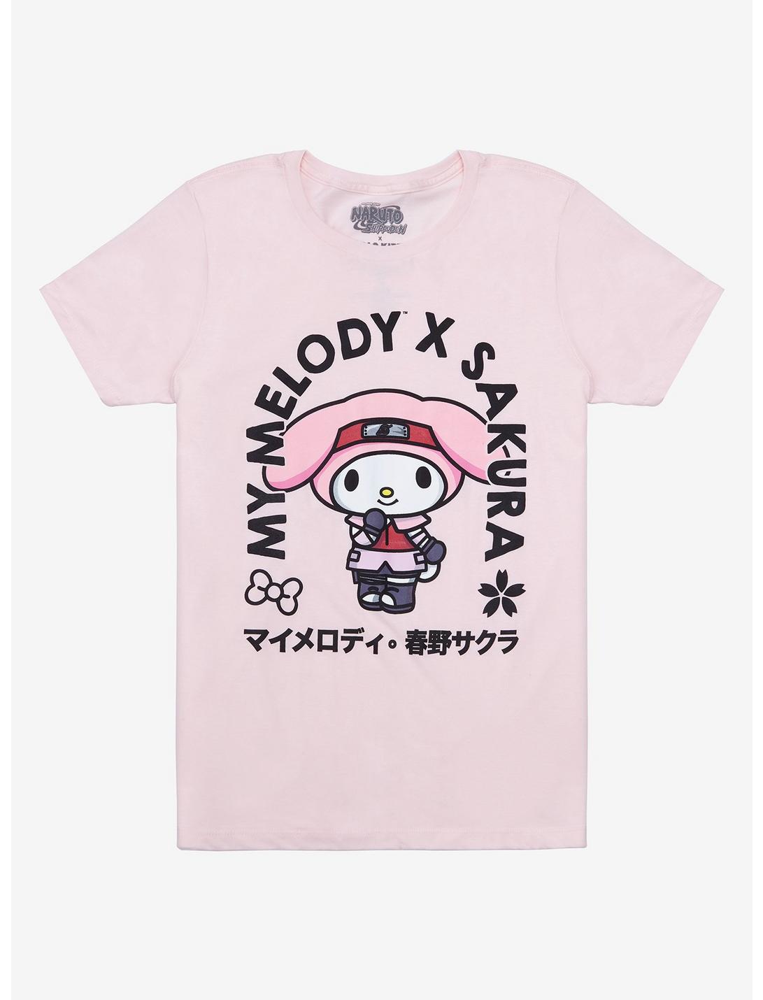 Naruto Shippuden x Hello Kitty and Friends My Melody as Sakura Women's T-Shirt - BoxLunch Exclusive, BLUSH, hi-res