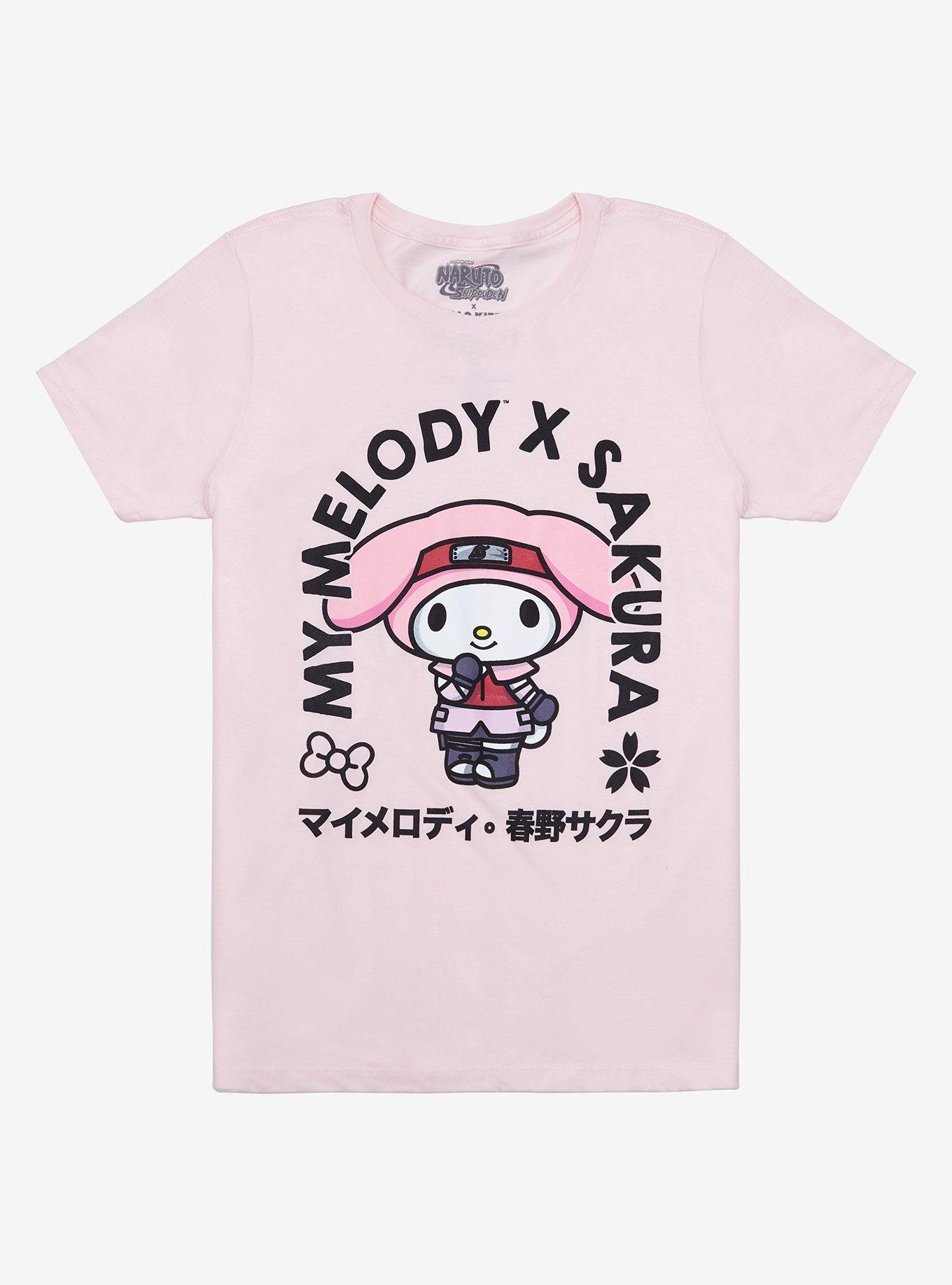 Naruto Shippuden x Hello Kitty and Friends My Melody as Sakura Women's T-Shirt - BoxLunch Exclusive, BLUSH, hi-res
