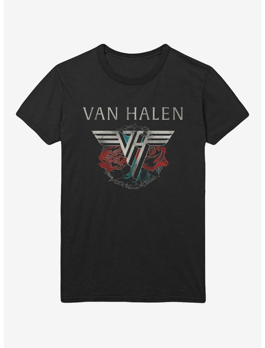Van Halen Roses Logo T-Shirt, BLACK, hi-res