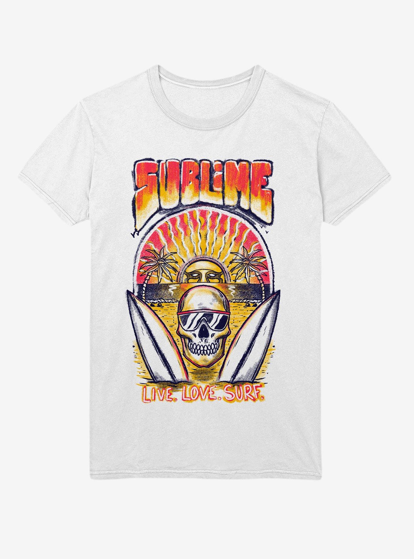 Sublime Live Love Surf T-Shirt, WHITE, hi-res