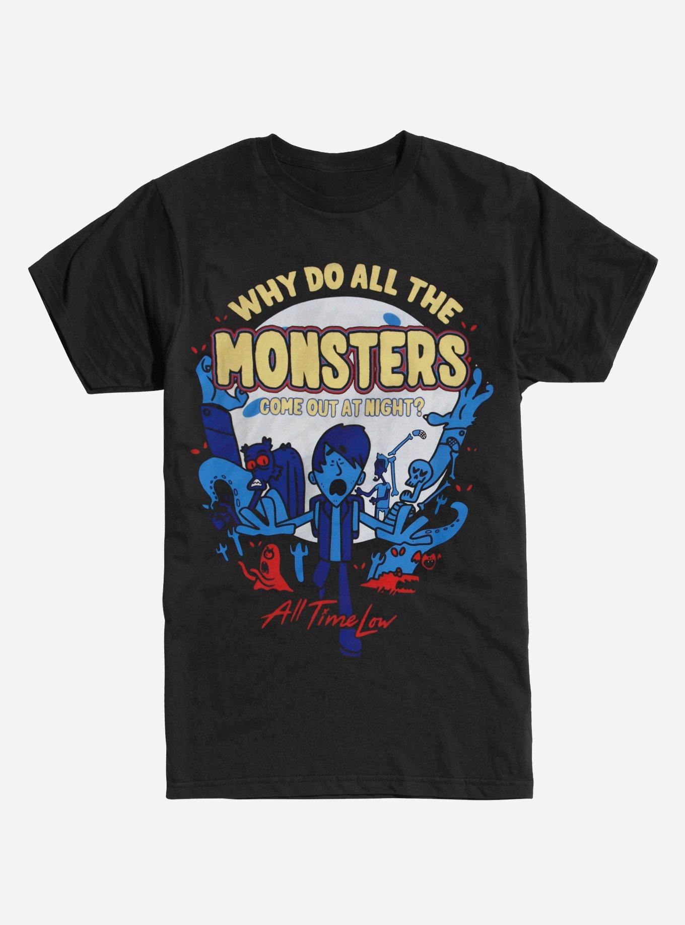 All Time Low Monsters T-Shirt Hot Topic Exclusive, BLACK, hi-res