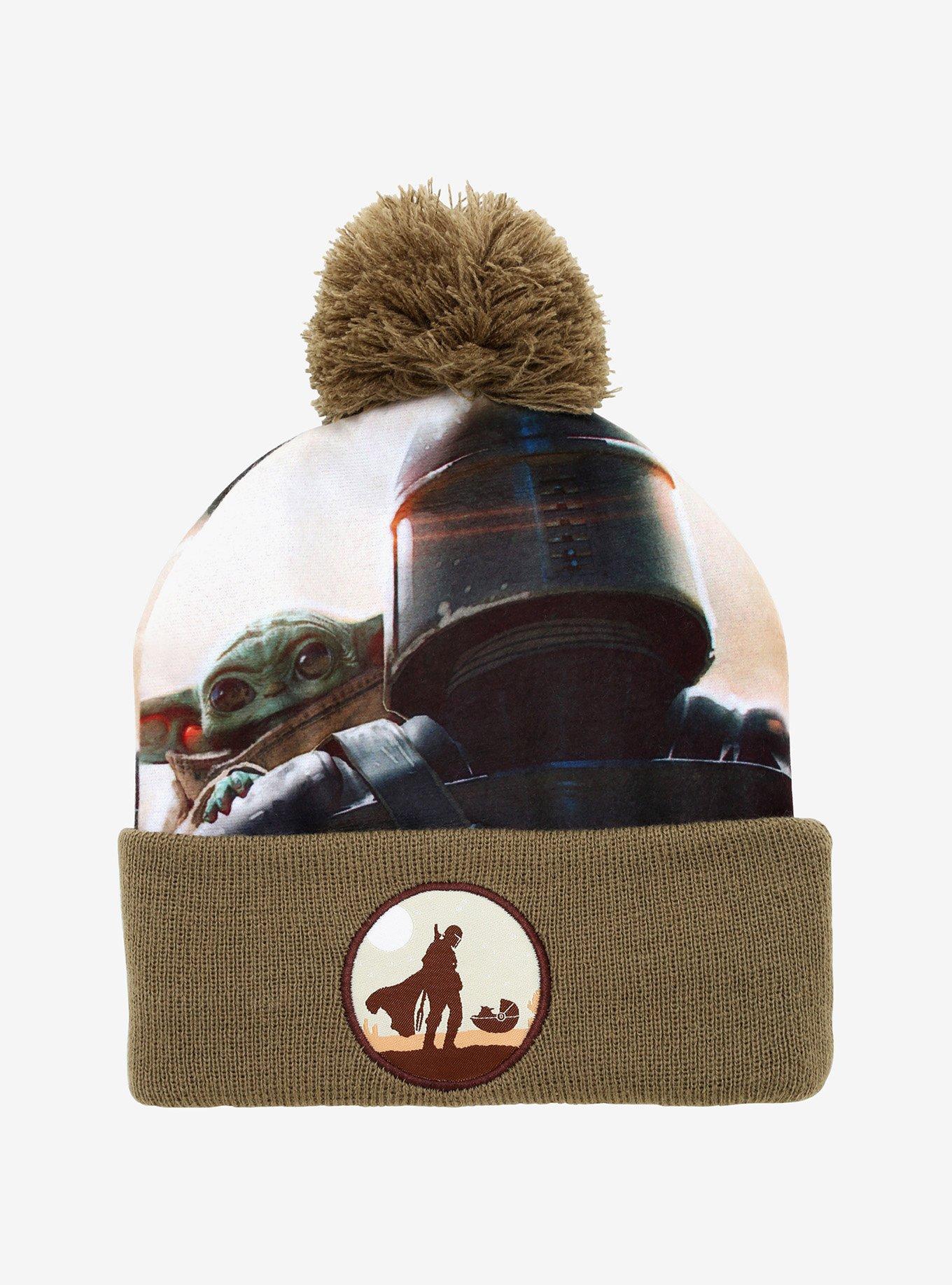 Star Wars The Mandalorian Mando & The Child Pom Watchman Beanie, , hi-res