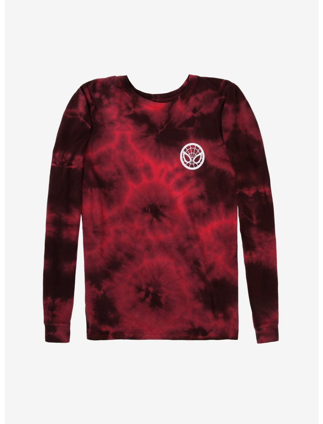 Marvel Spider-Man Tie-Dye Long Sleeve T-Shirt - BoxLunch Exclusive, RED, hi-res