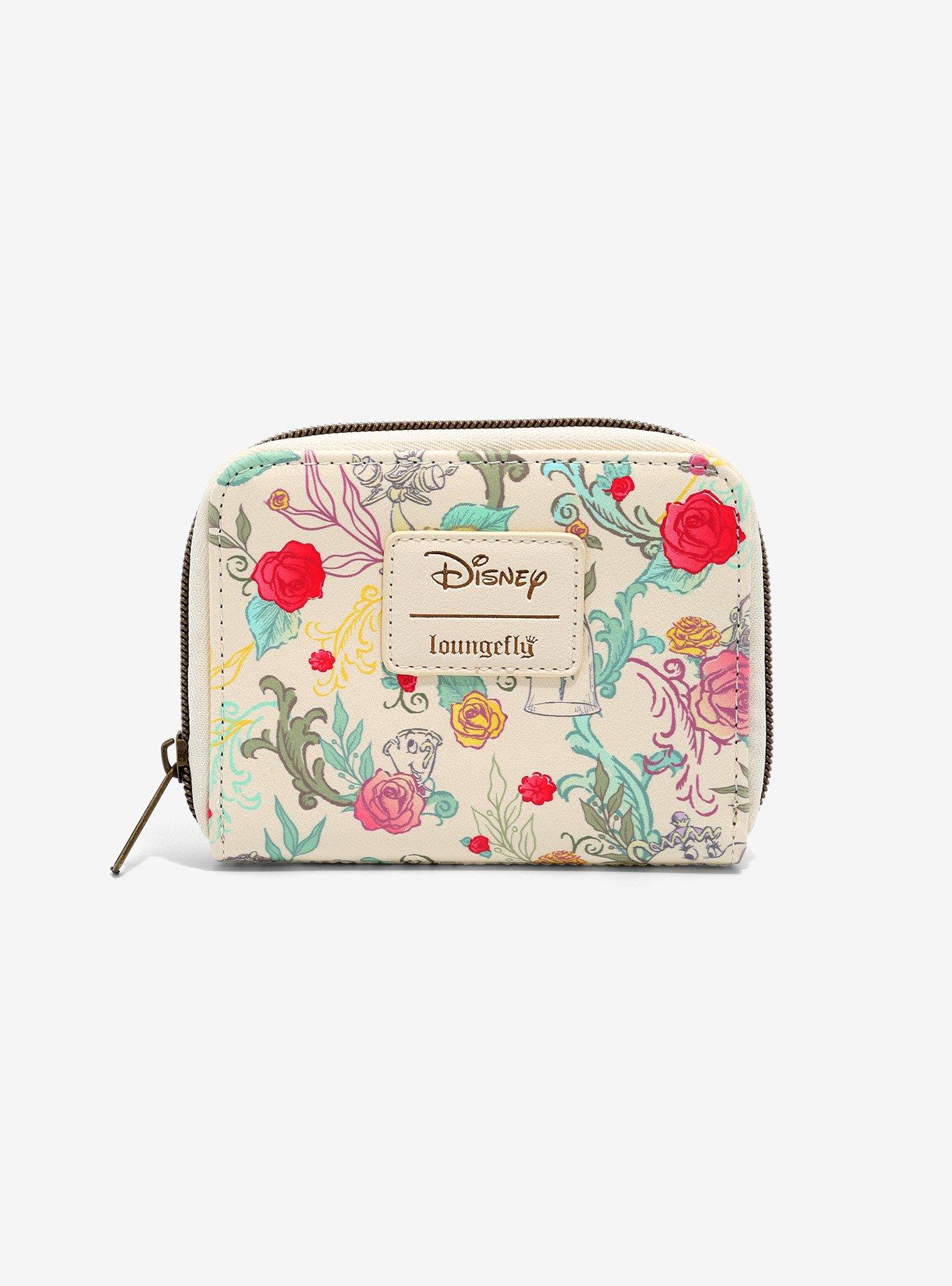 Loungefly Disney Beauty And The Beast Floral Character Mini Zip Wallet, , hi-res
