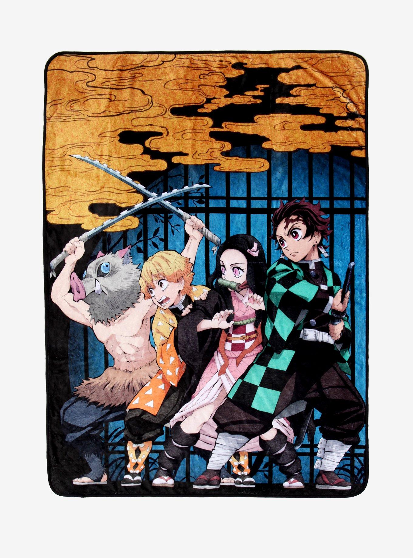 Demon Slayer Group Throw Blanket Hot Topic