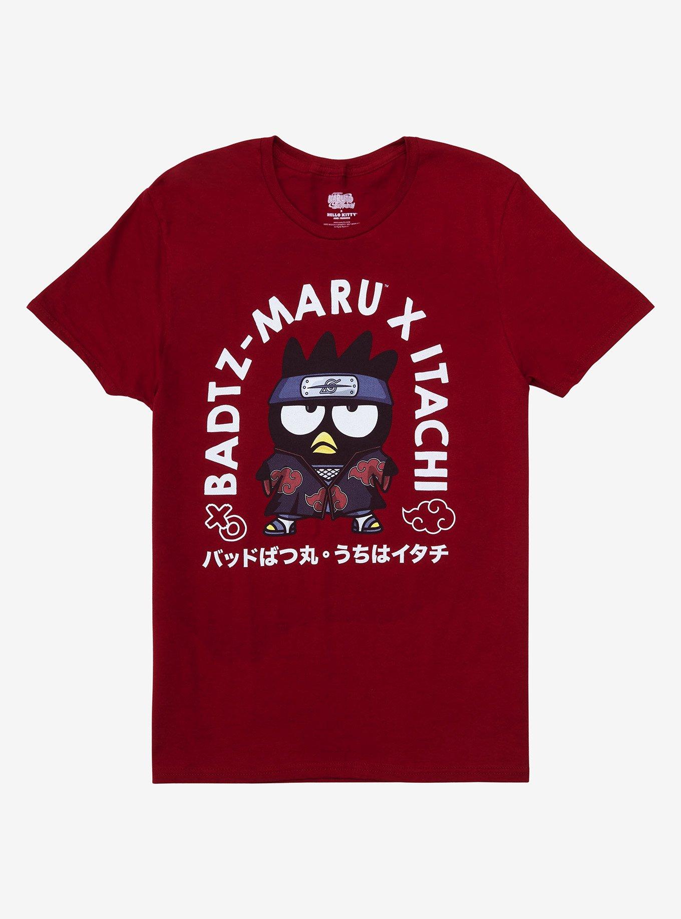 Naruto Shippuden x Hello Kitty and Friends Badtz-Maru as Itachi T-Shirt - BoxLunch Exclusive, RED, hi-res