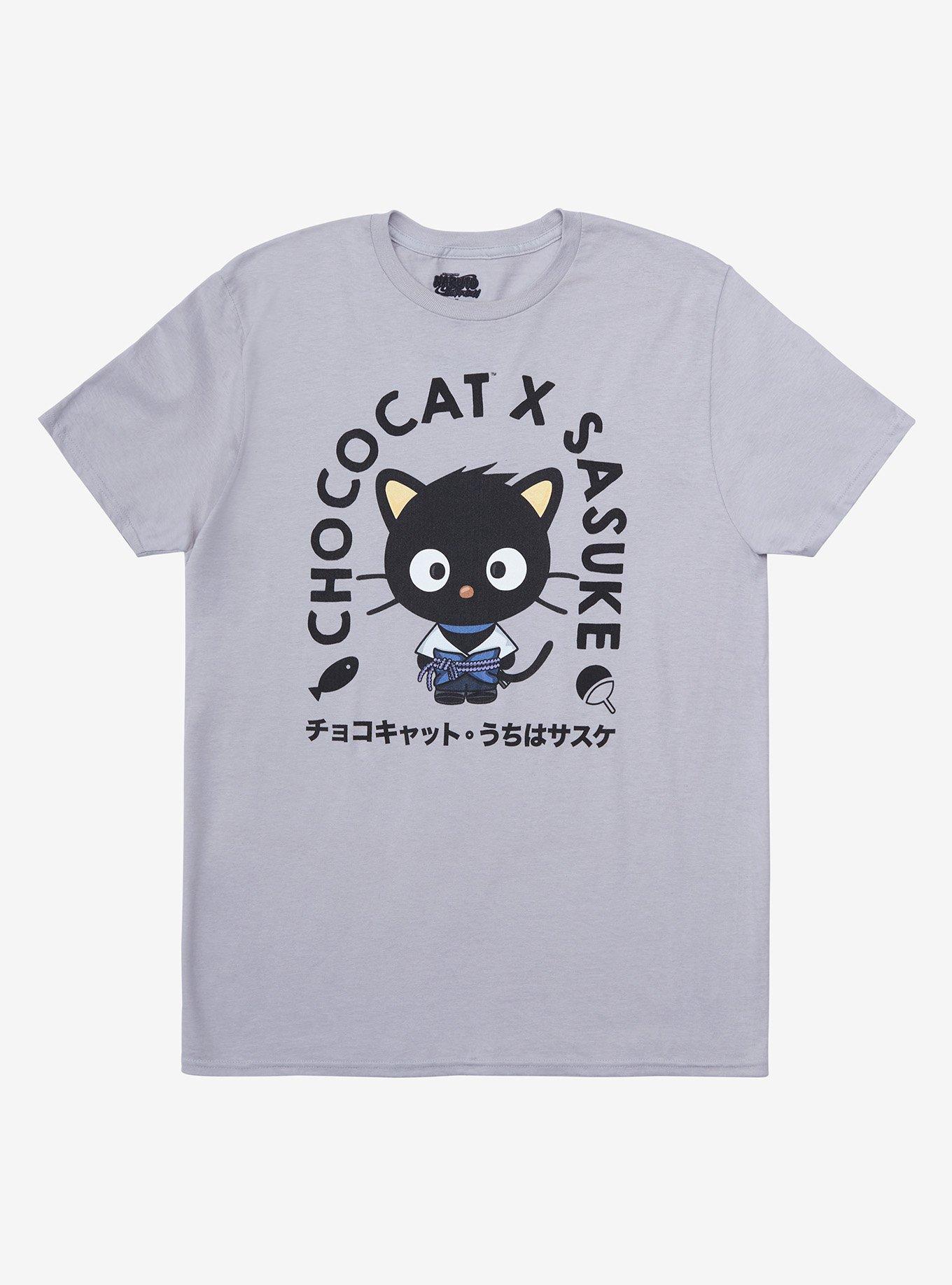 Naruto Shippuden x Hello Kitty and Friends Chococat as Sasuke T-Shirt - BoxLunch Exclusive, LIGHT BLUE, hi-res