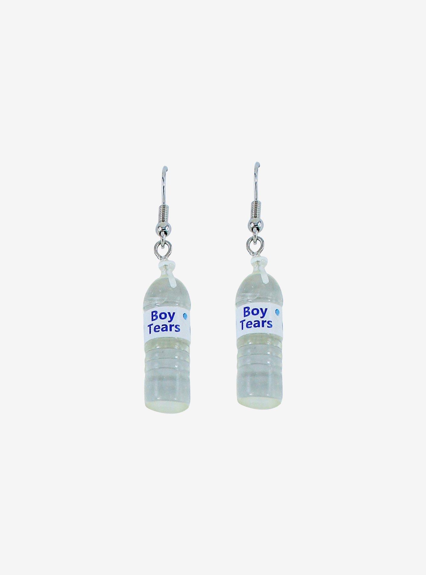 Boy Tears Water Bottle Drop Earrings, , hi-res