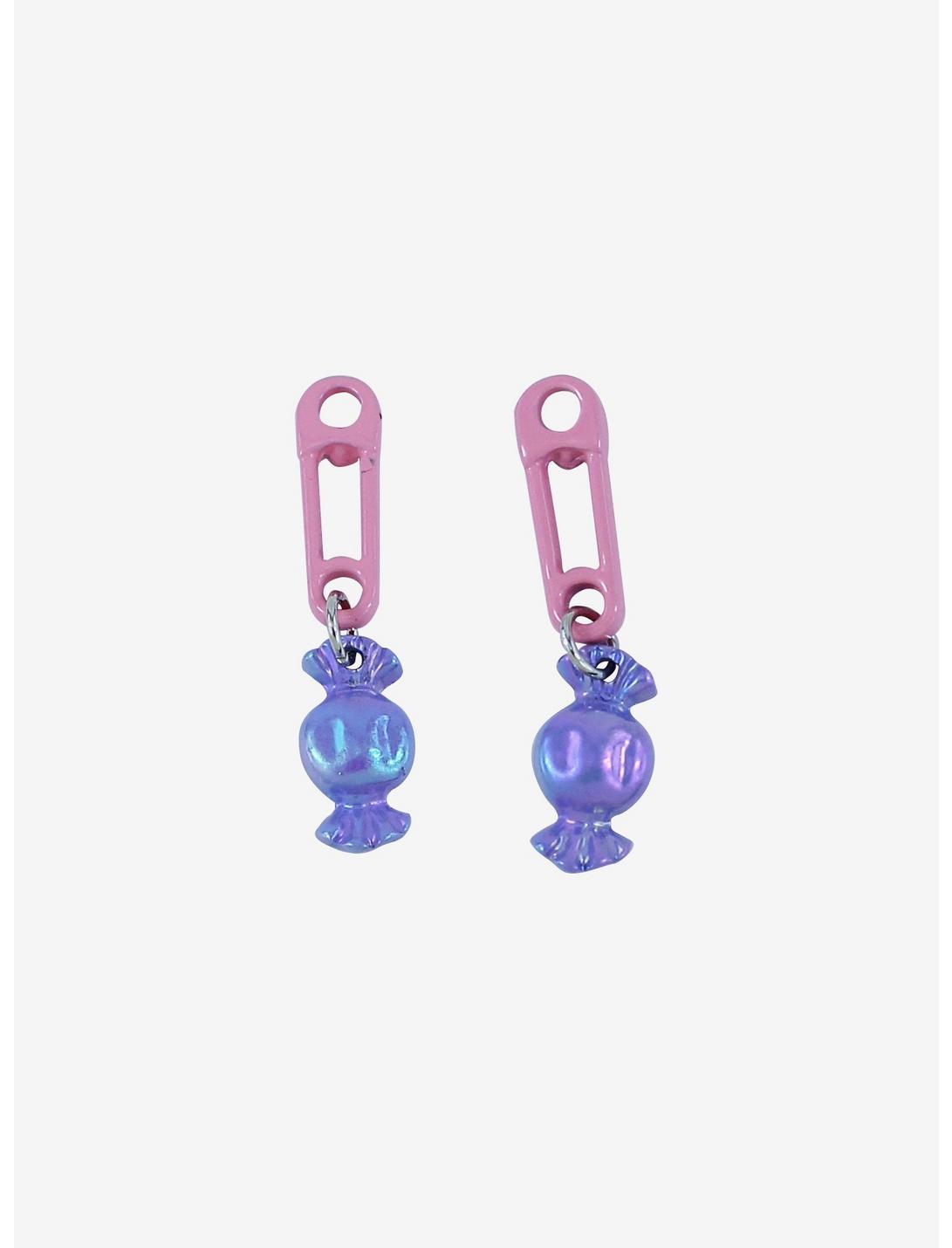 Safety Pin & Candy Earrings, , hi-res