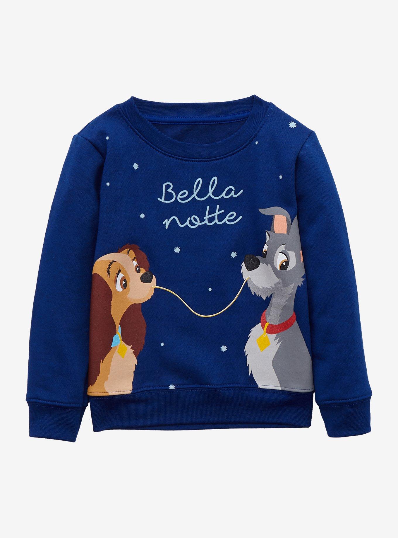 Disney Lady and the Tramp Bella Notte Toddler Crewneck - BoxLunch Exclusive, BLUE, hi-res