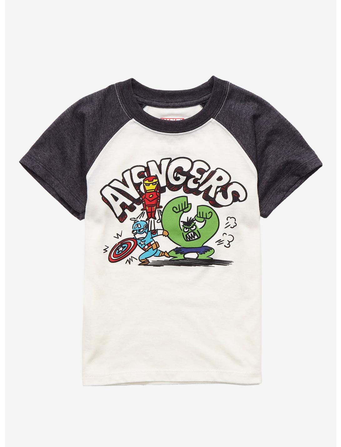 Marvel Avengers Cartoon Toddler Raglan T-Shirt - BoxLunch Exclusive |  BoxLunch