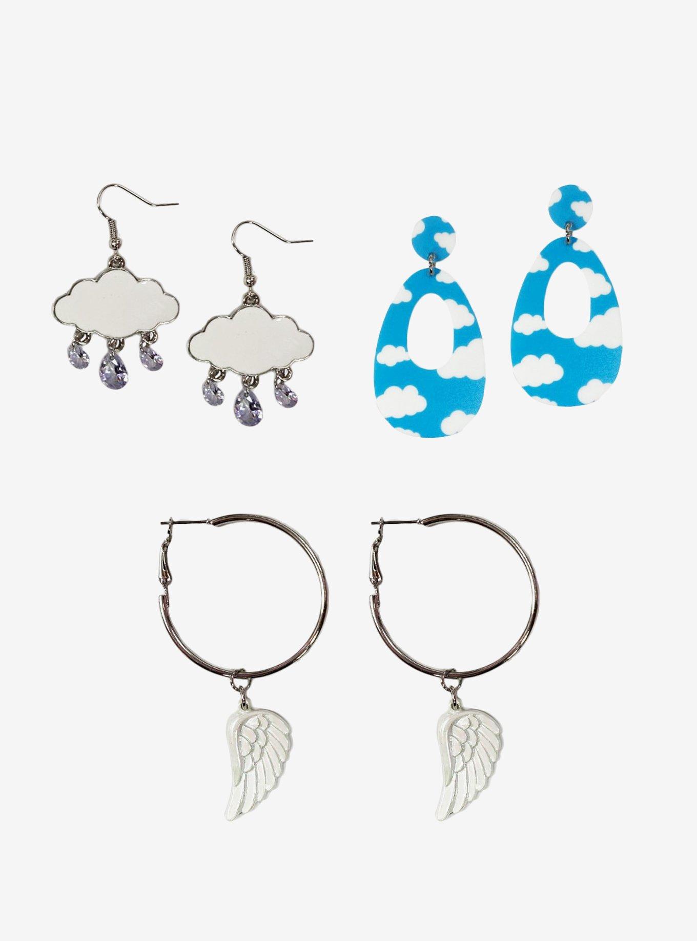 Angel Wing & Cloud Earring Set, , hi-res