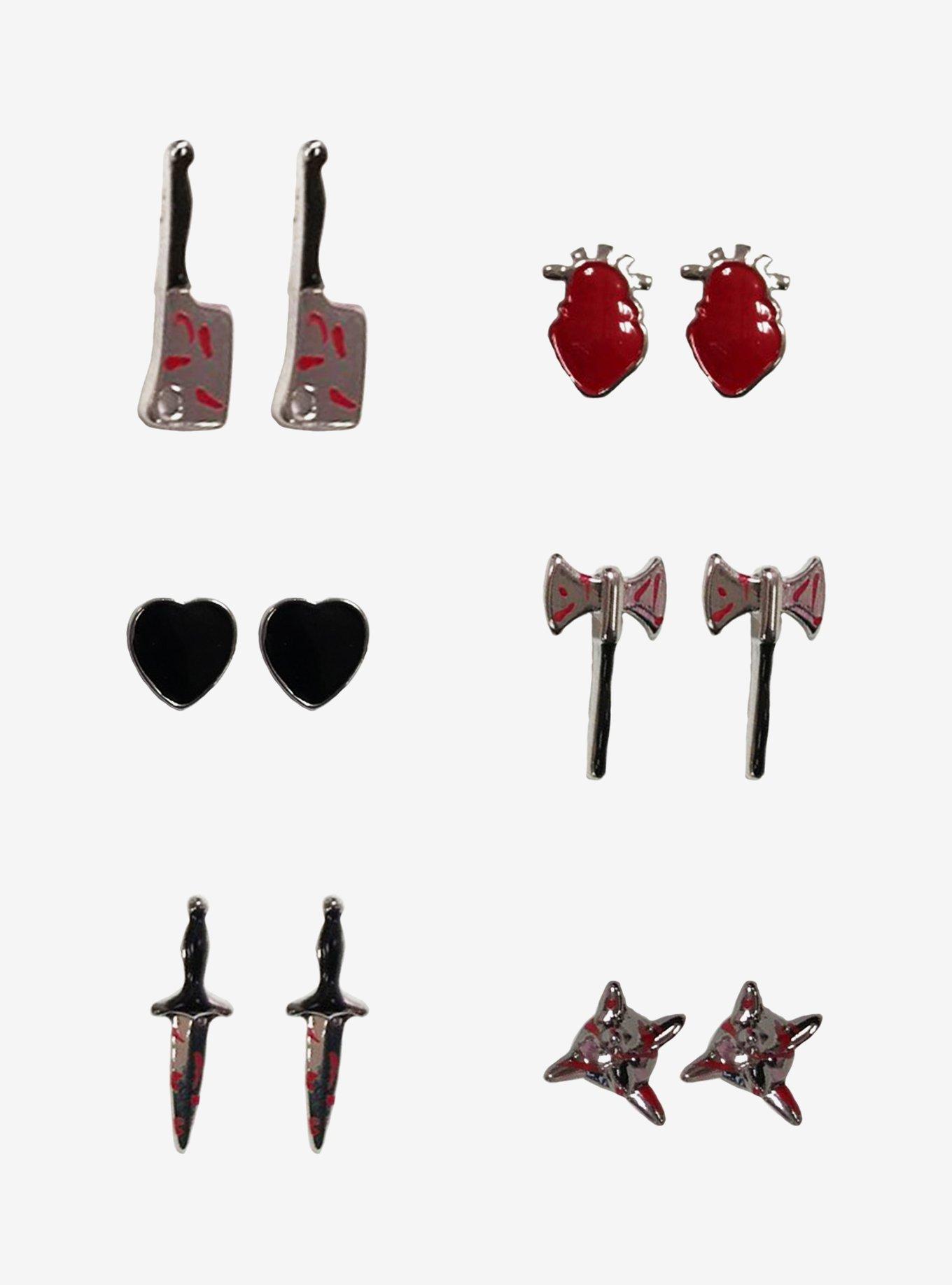 Heart & Weapon Earring Set, , hi-res