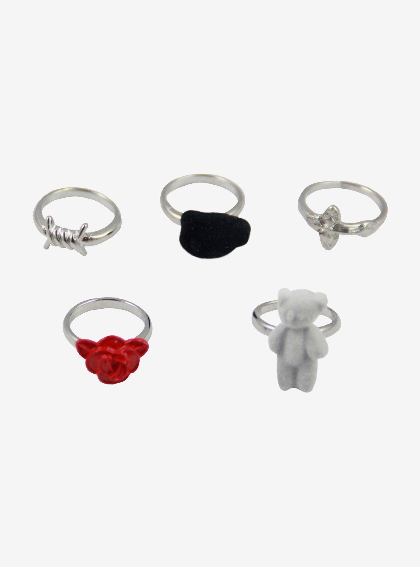 Teddy Bear Barbed Wire Ring Set, , hi-res