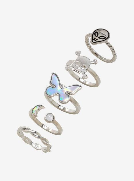 Alien & Butterfly Ring Set | Hot Topic