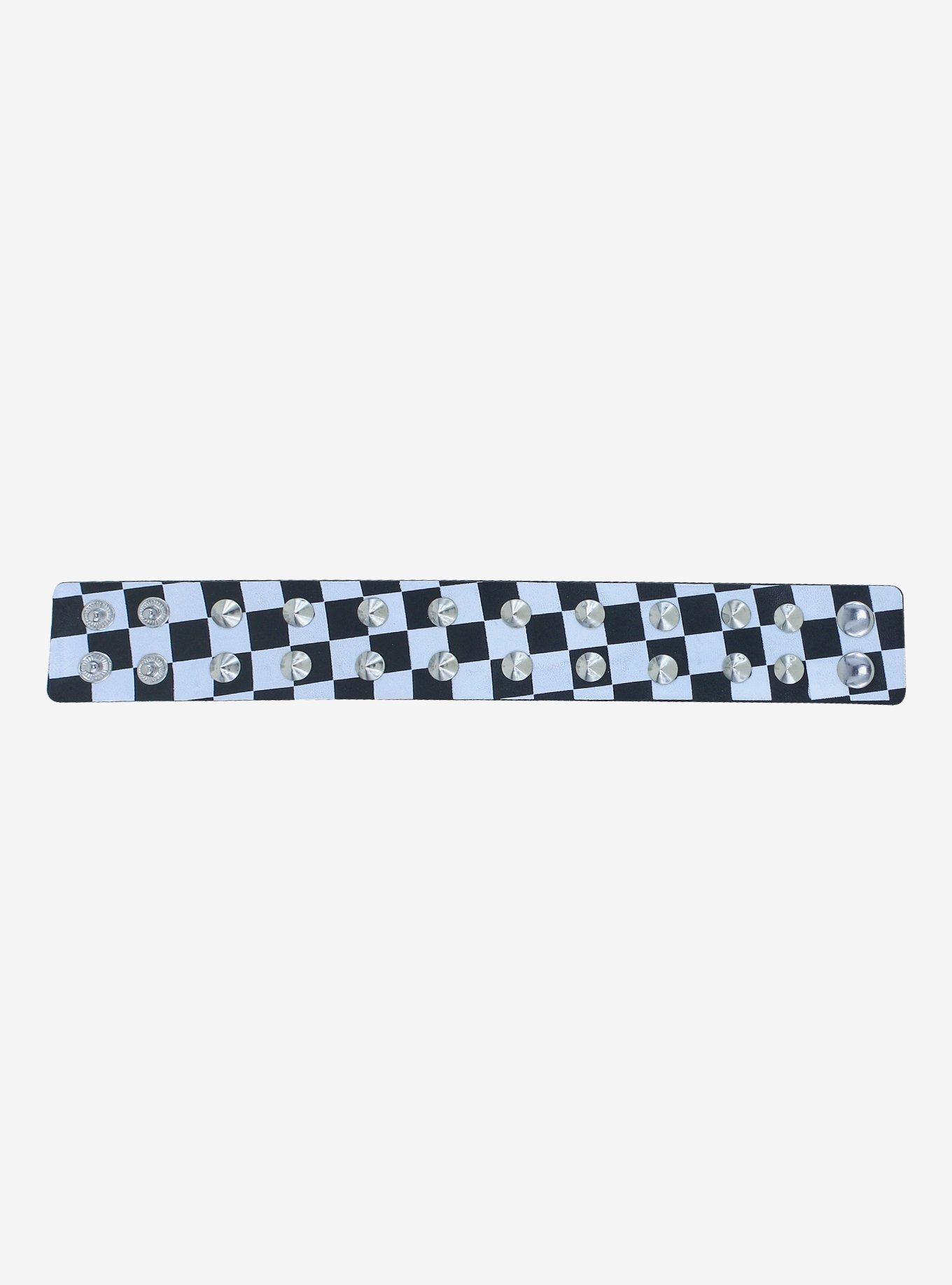 Checkered Studded Cuff, , hi-res