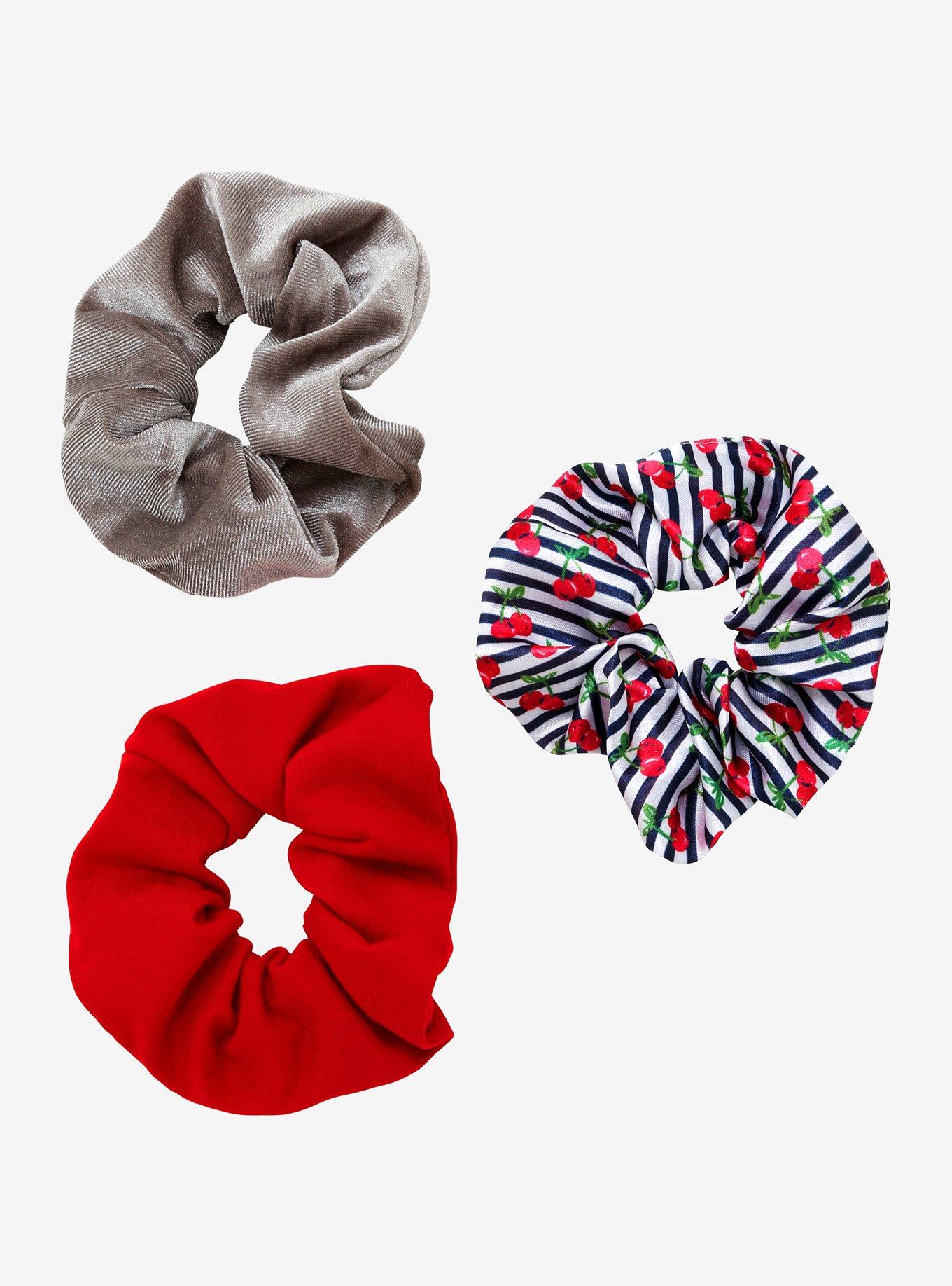 Cherry Stripe Scrunchie Set, , hi-res