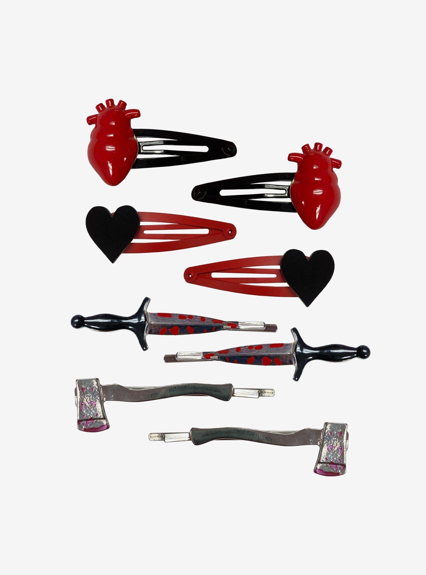 Bloody Weapons & Heart Hair Clip Set, , hi-res